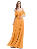 Elegant A-line Spaghetti Straps Chiffion Floor-Length Bridesmaid Dresses