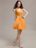 V-Neck Short A-Line Knee length Bridesmaid Dresses