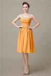 Pretty Strapless Chiffon A-line Knee-Length Bridesmaid Dresses