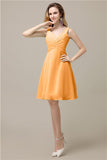 Chiffon A-line V-Neck Knee-Length Short Bridesmaid Dresses