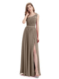 One-Shoulder A-line Top Lace Floor-Length Bridesmaid Dresses