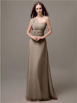 Unique One-shoulder Sleeveless A-line Floor-Length Bridesmaid Dresses