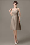 Halter A-line Chiffon Simple Backless Bridesmaid Dresses