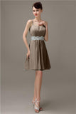 Spaghetti Straps Sweetheart A-line Chiffon Appliques Bridesmaid Dresses