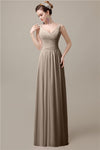 Spaghetti Strap A-line Simple Chiffon Floor-Length Long Bridesmaid Dresses