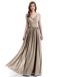 Elegant V-neck Floor Lenght Bridesmaid Dresses