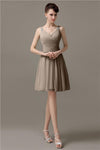 Chiffon Sexy V-neck A-line Knee-Length Bridesmaid Dresses