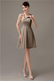 Simple A-line Knee-length Chiffon Bridesmaid Dresses