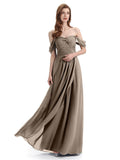 Charming Off-The-Shoulder Sweethert Floor Lenght Bridesmaid Dresses