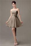 Sweatheart A-line Chiffon Short Bridesmaid Dresses with flower