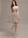 Chiffon Sleeveless A-line Knee-Length Bridesmaid Dresses