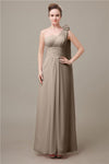 One Shoulder Chiffon A-line Floor-Length Bridesmaid Dresses