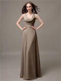 Shoulder Strap A-line Floor-Length Bridesmaid Dresses