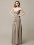 Elegant A-line Chiffon Sweetheart Floor-Length Bridesmaid Dresses