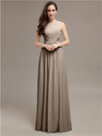 Simple One-Shoulder Sleeveless A-line Chiffon Bridesmaid Dresses