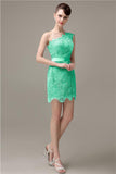 Charming Lace One-shoulder Short Bridesmaid Dresses