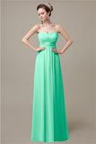 A-line Sweetheart Chiffon Floor-Length Long Bridesmaid Dresses