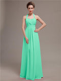 Elegant Sweetheart Halter Long Bridesmaid Dresses