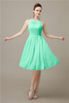 Halter  A-line Knee-Length Chiffon Bridesmaid Dresses