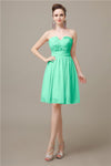 Simple Strapless Chiffon A-line Knee-Length Bridesmaid Dresses