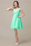 Chiffon A-line V-Neck Knee-Length Short Bridesmaid Dresses