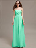 Simple Sweetheart Sleeveless A-line Floor-Length Bridesmaid Dresses