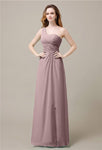 One-Shoulder A-line Sleeveless Floor-Length Bridesmaid Dresses
