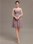Sweetheart Chiffon A-line Short Bridesmaid Dresses