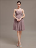 Sweetheart Chiffon A-line Short Bridesmaid Dresses