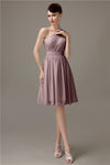 Simple A-line Chiffon One Shoulder Short Bridesmaid Dresses