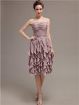 Elegant Strapless Princess A-line Knee-Length Bridesmaid Dresses
