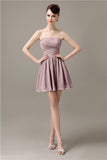 Popular Chiffon A-line Sweetheart Mini Bridesmaid Dresses