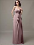 Elegant Sweetheart Chiffon A-line Long Bridesmaid Dresses