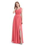 One-Shoulder A-line Top Lace Floor-Length Bridesmaid Dresses