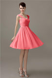 Simple A-line Knee-Length Chiffon Half-Back Bridesmaid Dresses