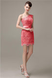 Charming Lace One-shoulder Short Bridesmaid Dresses