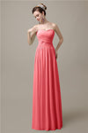 Sweetheart A-line Simple Chiffon Floor-Length Long Bridesmaid Dresses