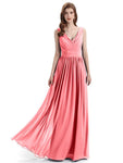 Elegant V-neck Floor Lenght Bridesmaid Dresses