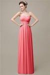 A-line Chiffon Sweetheart Floor-Length Long Bridesmaid Dresses