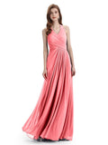 Elegant V-neck Side Slit Floor Length Bridesmaid Dresses