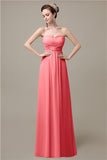 A-line Sweetheart Chiffon Floor-Length Long Bridesmaid Dresses