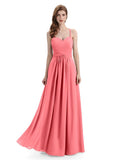 Elegant Spaghetti Strap Sweetheart Floor Length Bridesmaid Dresses