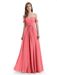 A-line Off-The-Shoulder Sweetheart Floor Length Bridesmaid Dresses