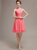 Pretty One-shoulder A-line Knee-Length Bridesmaid Dresses