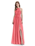 Beautiful Halter Chiffon A-line Sleeveless Floor-Length Bridesmaid Dresses