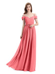 Simple A-line Chiffon Spaghetti Straps Bridesmaid Dresses