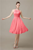 Halter  A-line Knee-Length Chiffon Bridesmaid Dresses