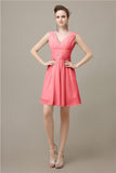 Pretty V-neck A-line Knee-Length Bridesmaid Dresses