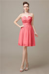 Simple Strapless Chiffon A-line Knee-Length Bridesmaid Dresses