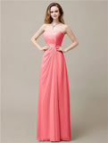 Elegant A-line Chiffon Sweetheart Floor-Length Bridesmaid Dresses